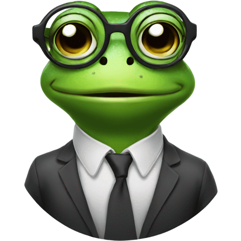 Nerdy frog with glasses  emoji