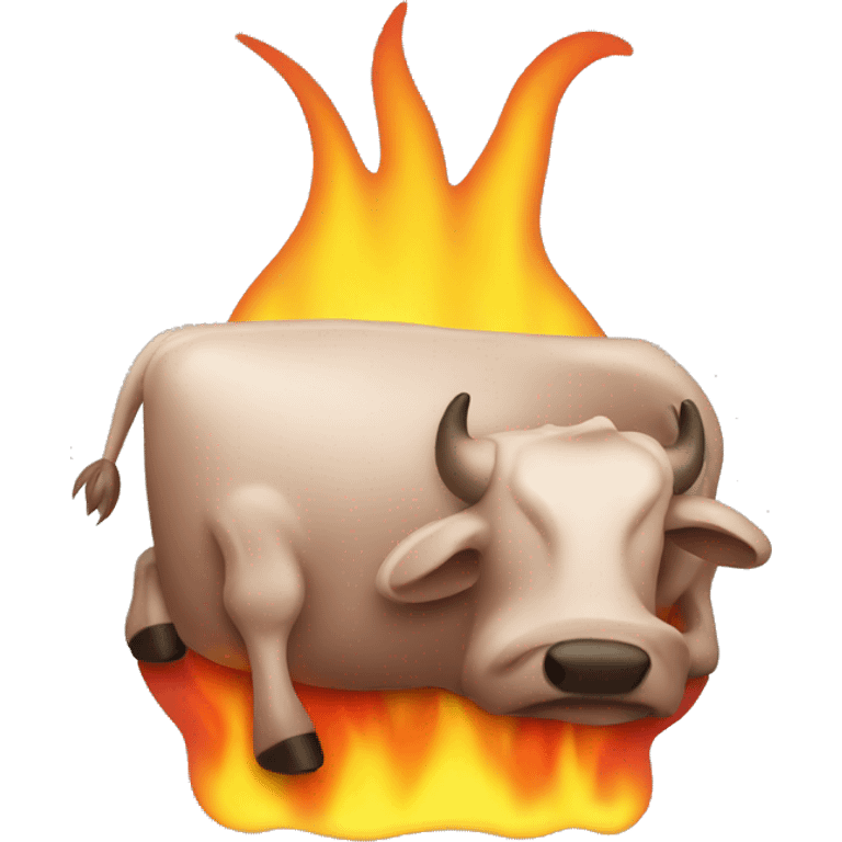 Flaming beef with gas around it emoji