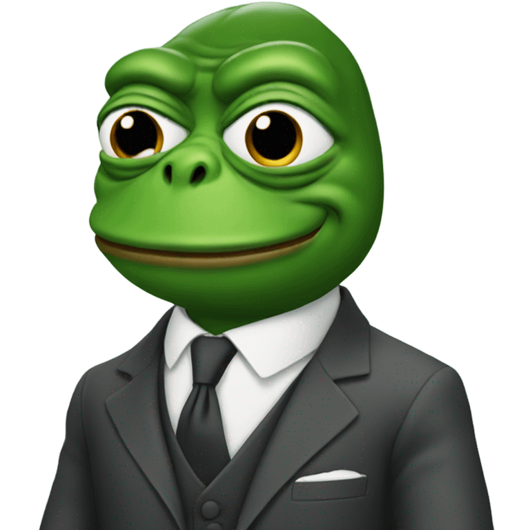 Pepe wearing a suit emoji