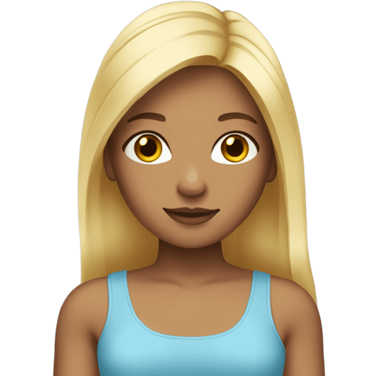 preety girl with blond straight hair  emoji