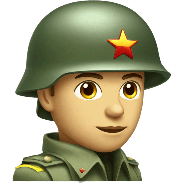 ussr soldier serious with military helmet emoji