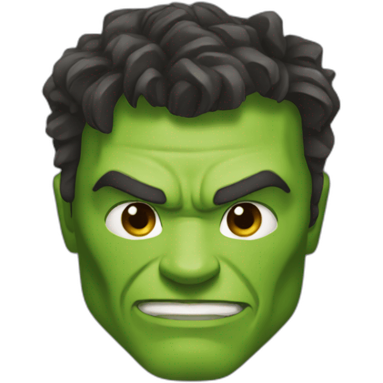 Iron Man who looks like the Hulk emoji