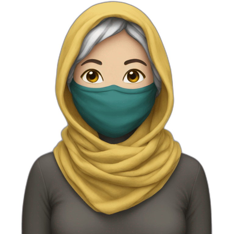 woman scarf masked emoji