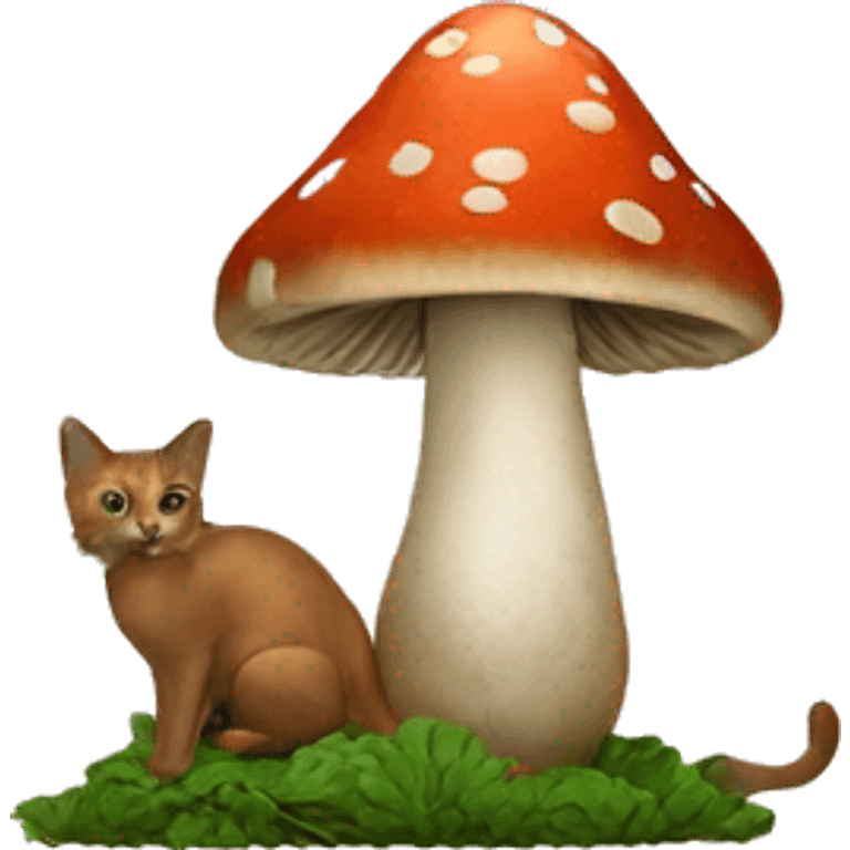 mushroom with cat emoji