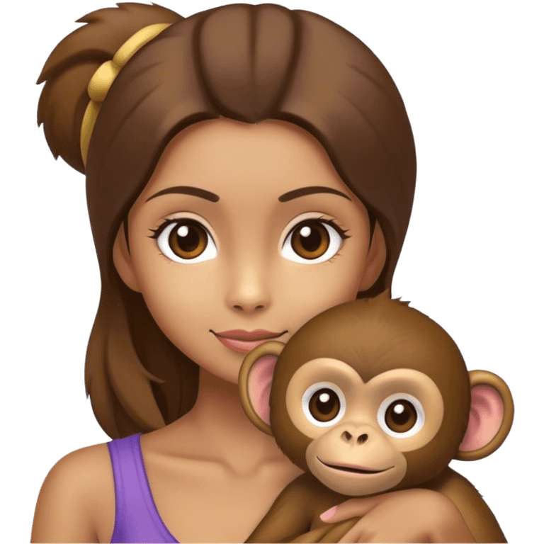 Girl with a monkey  emoji