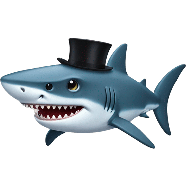 Shark with tophat emoji