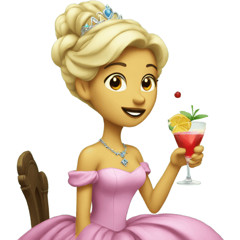 Princess drinking cocktail emoji