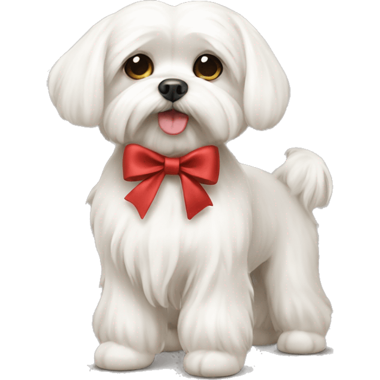 Maltese with bow emoji