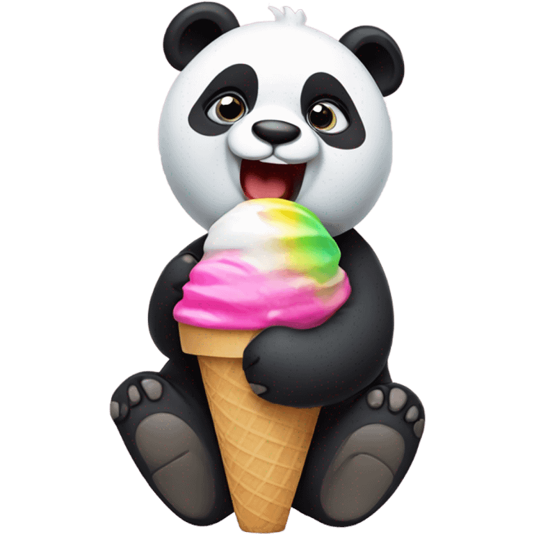 Panda eating ice cream emoji