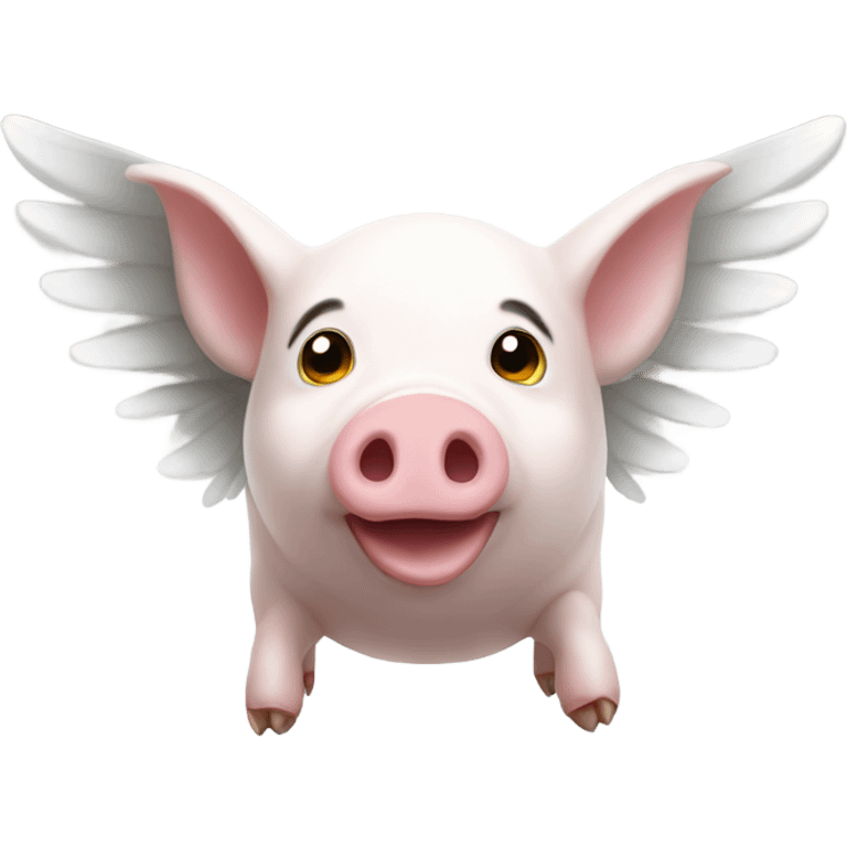 flying pig white wings emoji