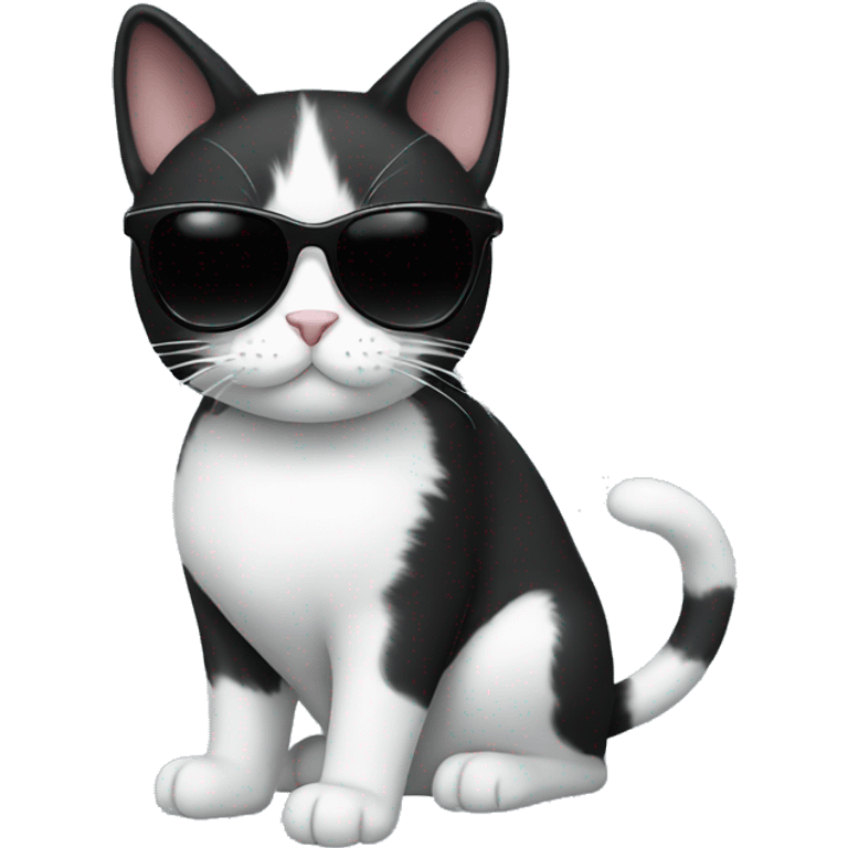 Black and white Cat with sunglasses emoji