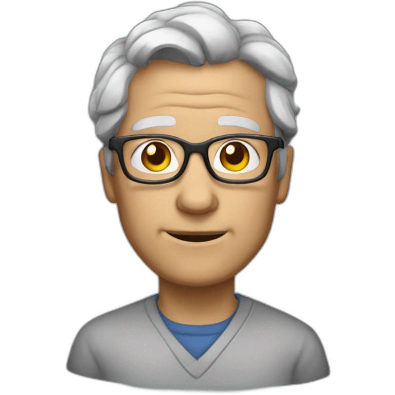 a physic teacher, with gray hair, wrinkles on the forehead and glasses emoji