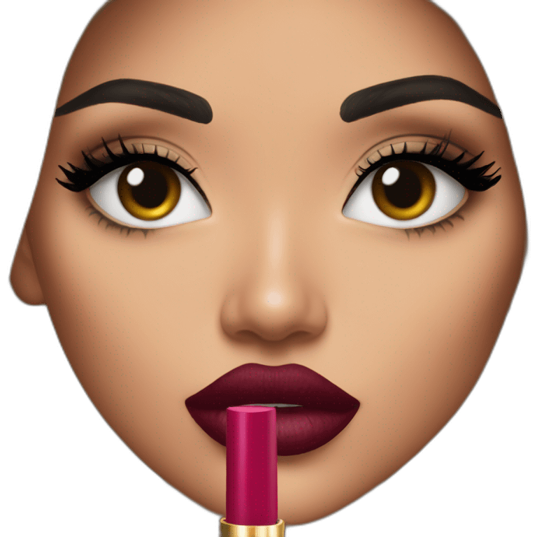 Kylie Jenner holding her lipstick lips emoji