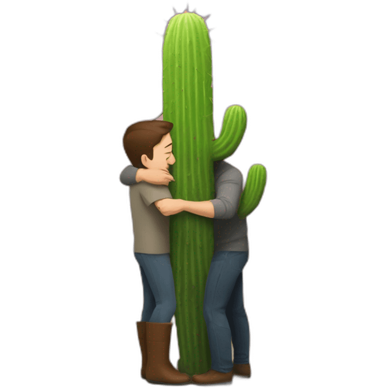 Elon musk hugging a cactus emoji