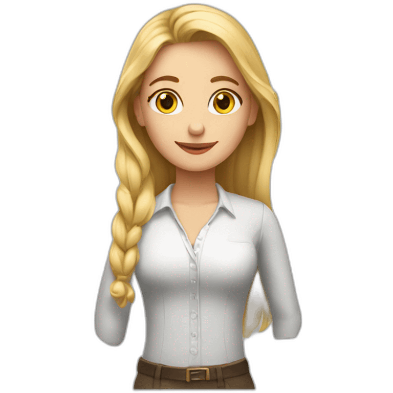 Maestra rubia con pelo largo emoji