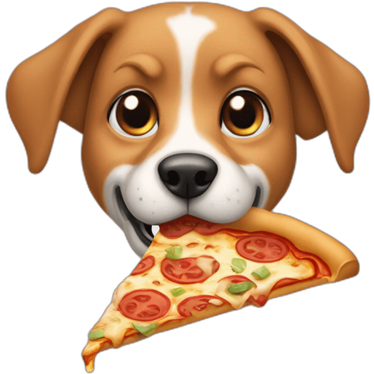 Dog eating a piza emoji