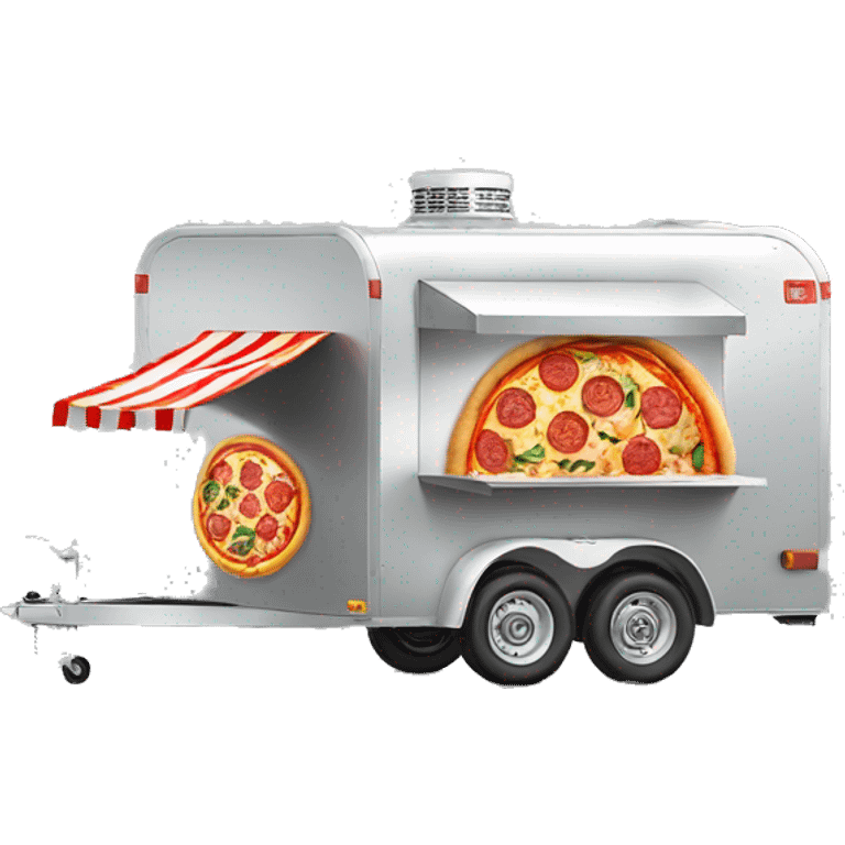 Pizza trailer, silver emoji