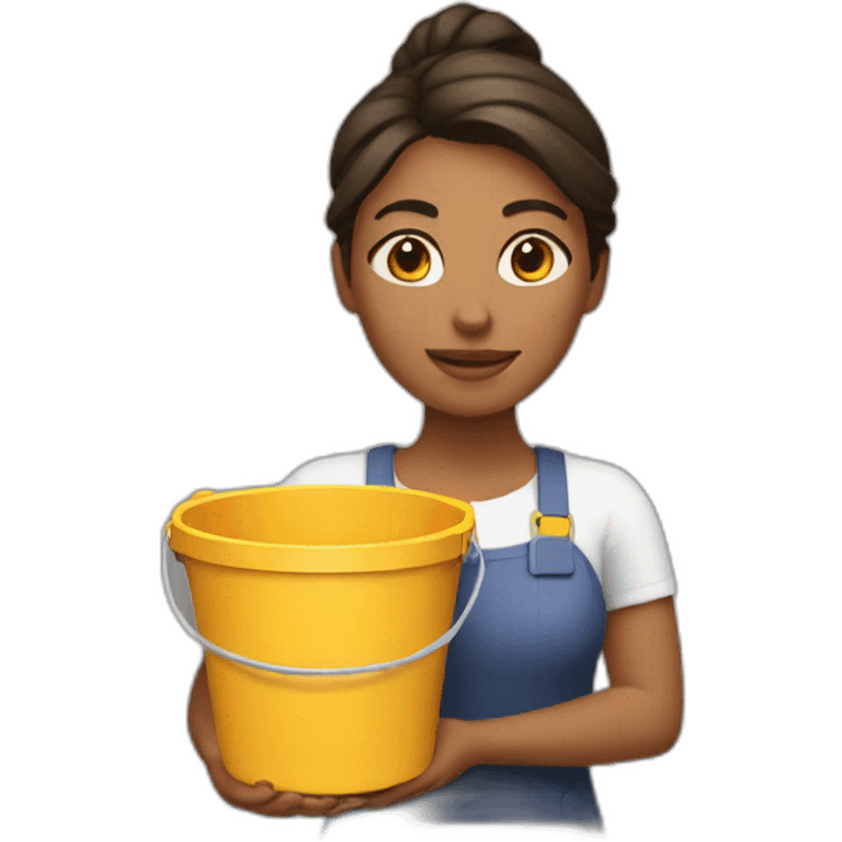 woman with bucket emoji