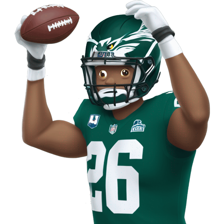 Saquon Barkley in Green Eagles jersey with number 26 trnsparent background emoji