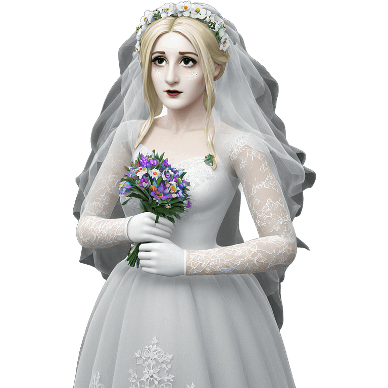 ethereal bride with bouquet emoji