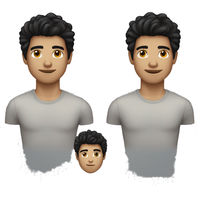 a young-faced man with salt & pepper black hair  emoji