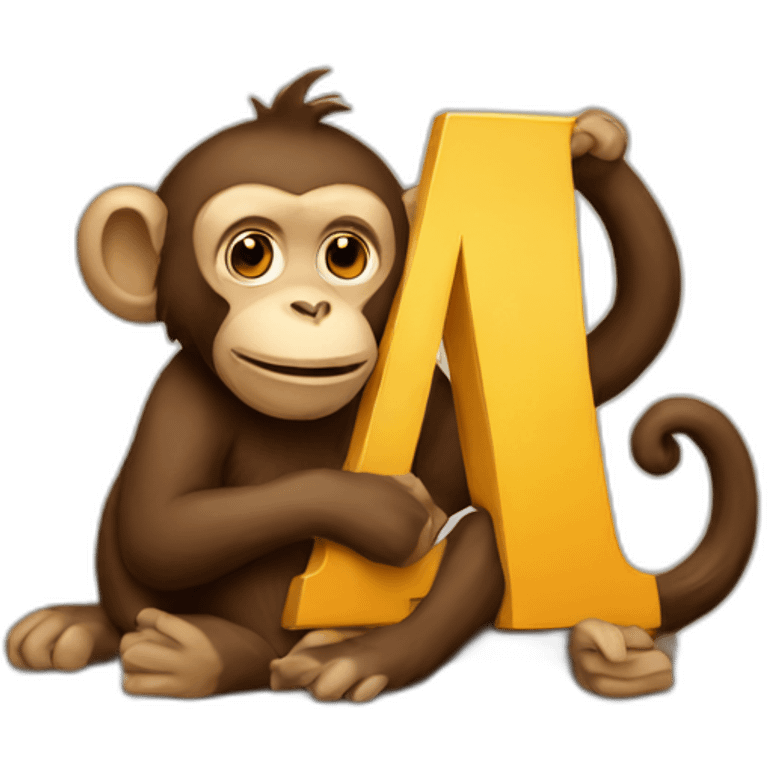 M letter with monkey emoji