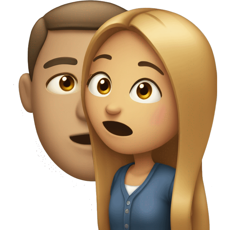 Girl telling her boyfriend to be quiet emoji