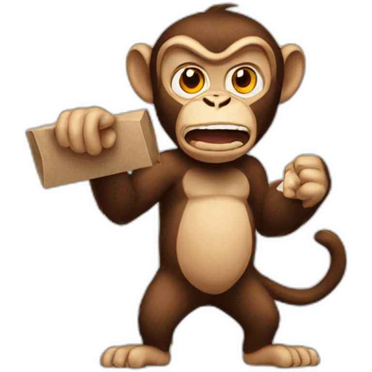 Angry monkey delivering post emoji