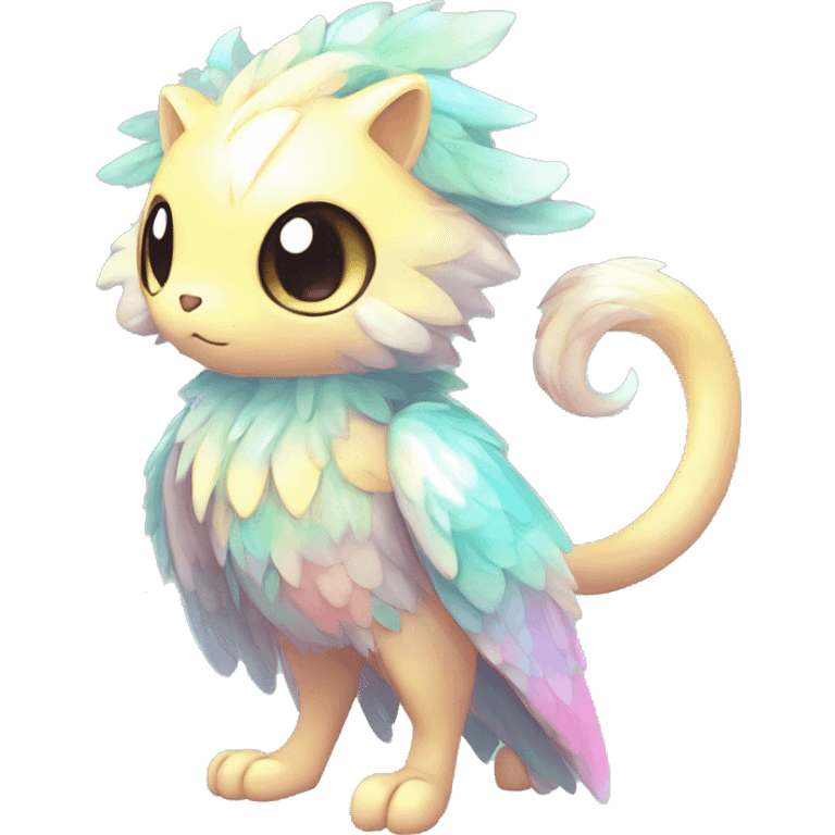 Shiny Shy Cool Colorful Pastel beautiful fantasy Kawaii Ethereal Sona Fakemon-animal Full Body emoji