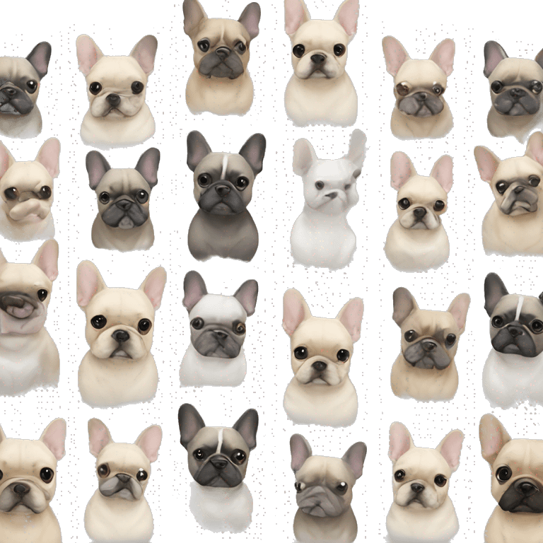 Blonde with marble French bulldog grey emoji