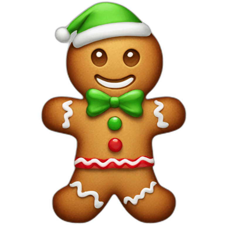 Attractive christmas gingerbread man emoji