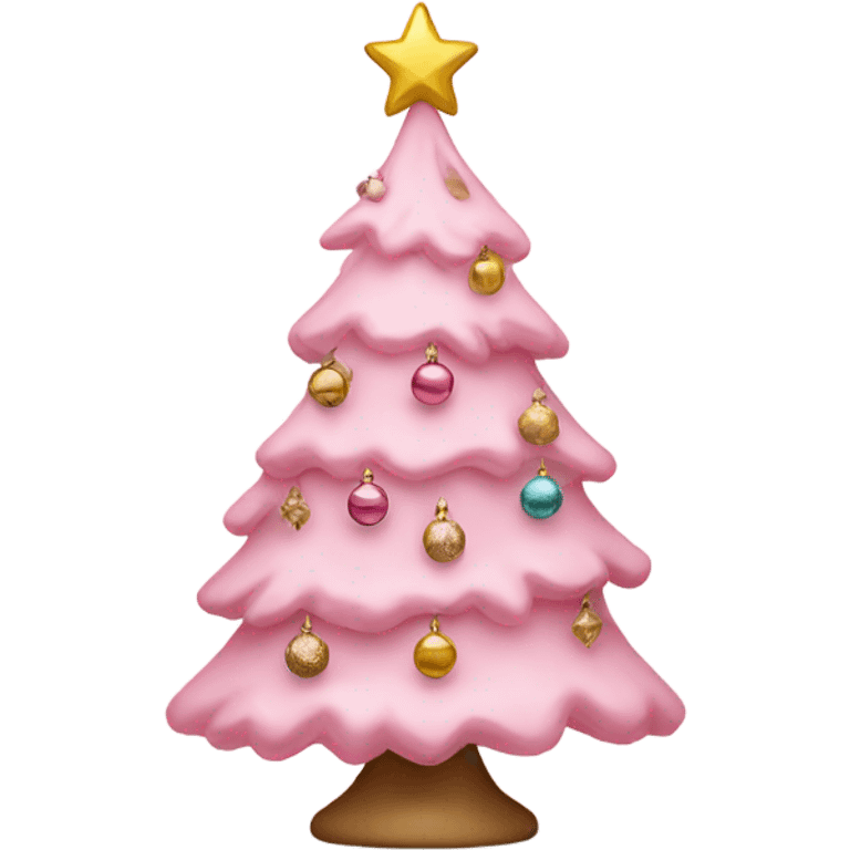 Light pink Christmas tree with ornaments  emoji