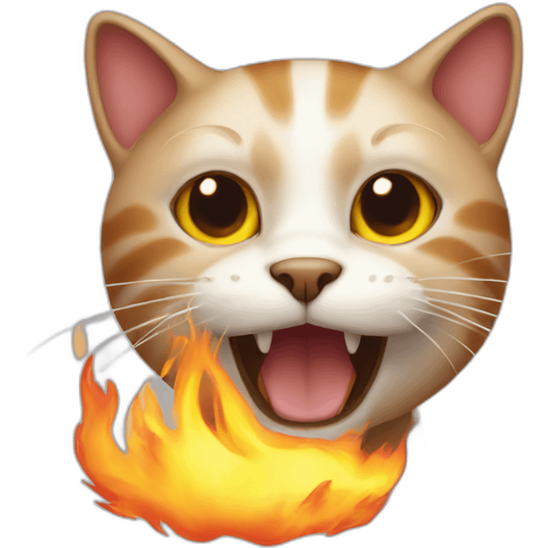 Cat playing with fire emoji