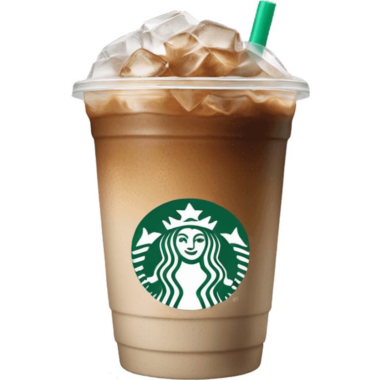 Starbuck ice coffee with ice cubes emoji