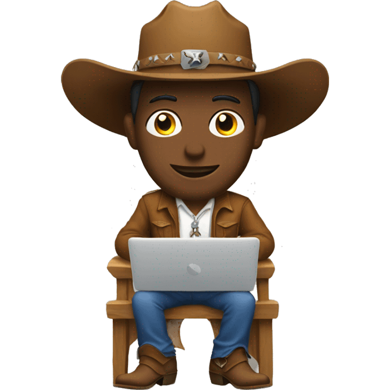 cowboy with a computer emoji