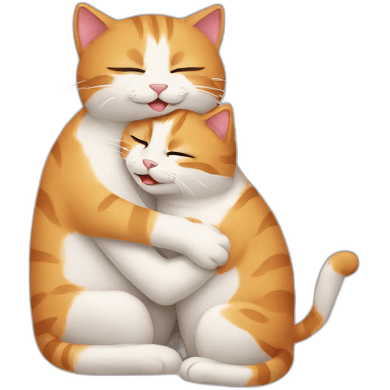 cat huggin another cat emoji