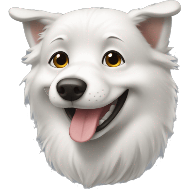 haski dog smiling emoji