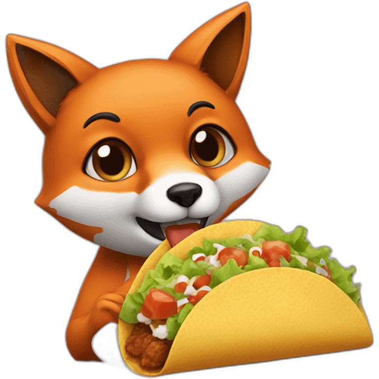 A fox eating tacos  emoji