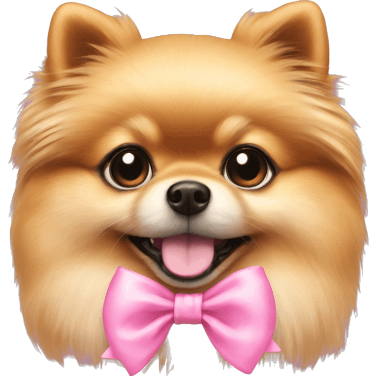 Pomeranian pink bow emoji