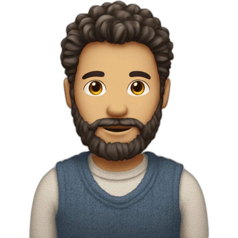 teacer with wooly hair and a beard emoji