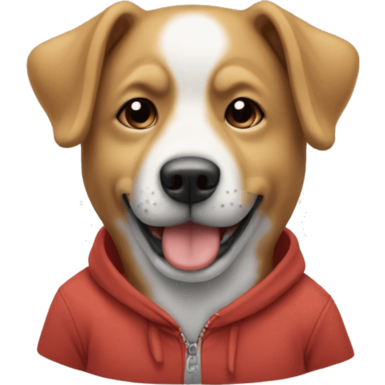 Un chien avec un sweat-shirt  emoji