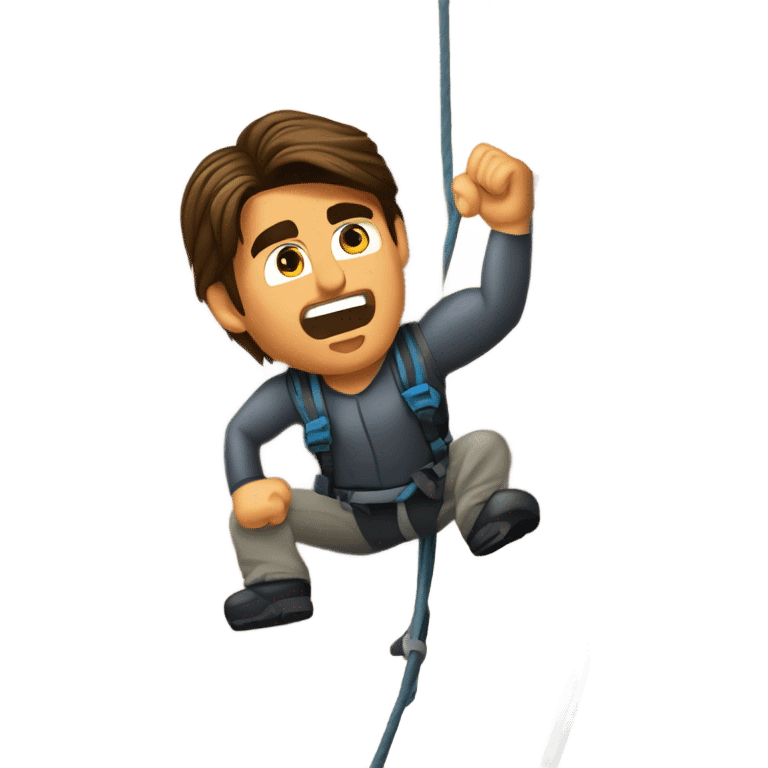 Tom cruise rock climbing from mission impossible 2 emoji