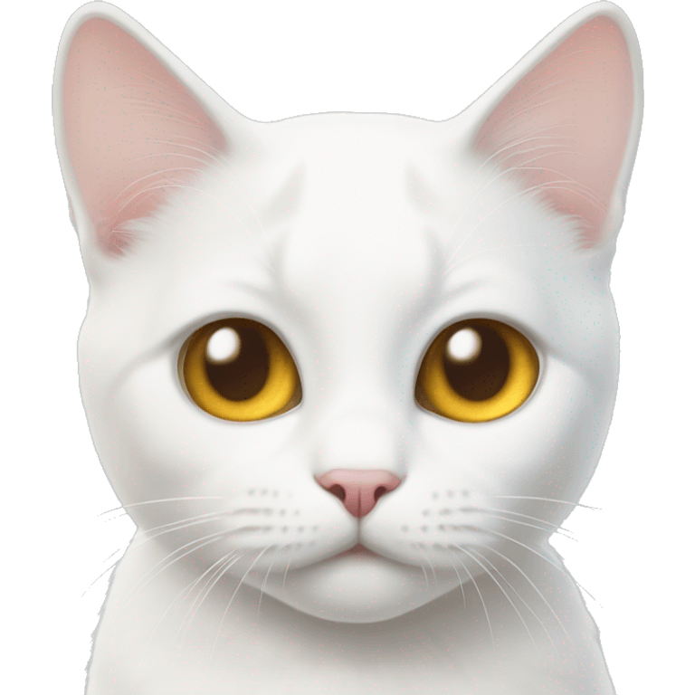 White cat with heterochromia emoji