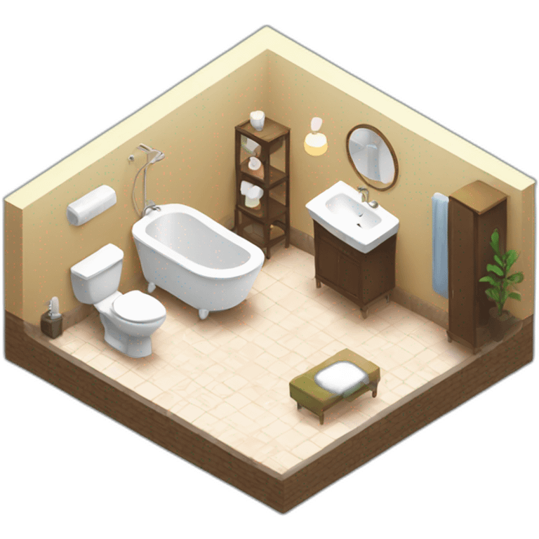 bathroom in the apartment isometric emoji