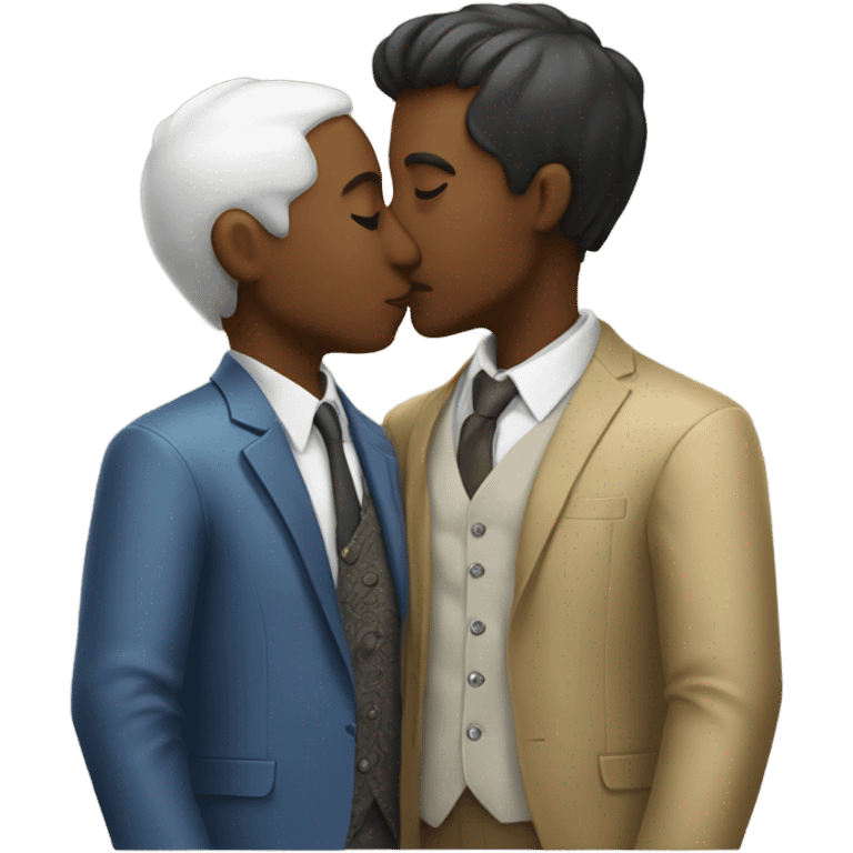 Men in garment’s kissing  emoji