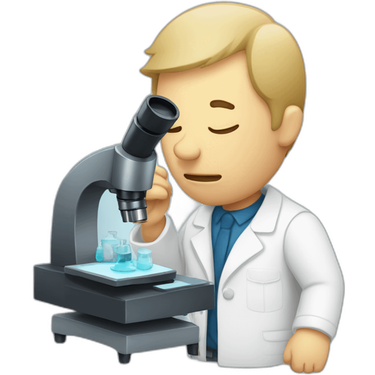 Sleepy man with microscope emoji