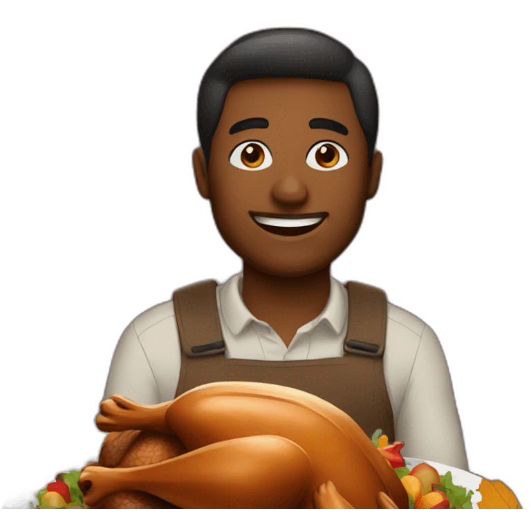 Man loving thanksgiving turkey emoji