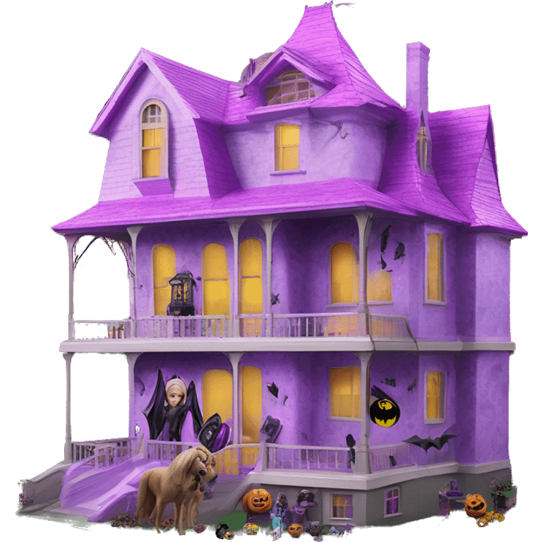 Barbie’s and Batman’s 6 story tall haunted dream house with complete wrap-around porch  emoji