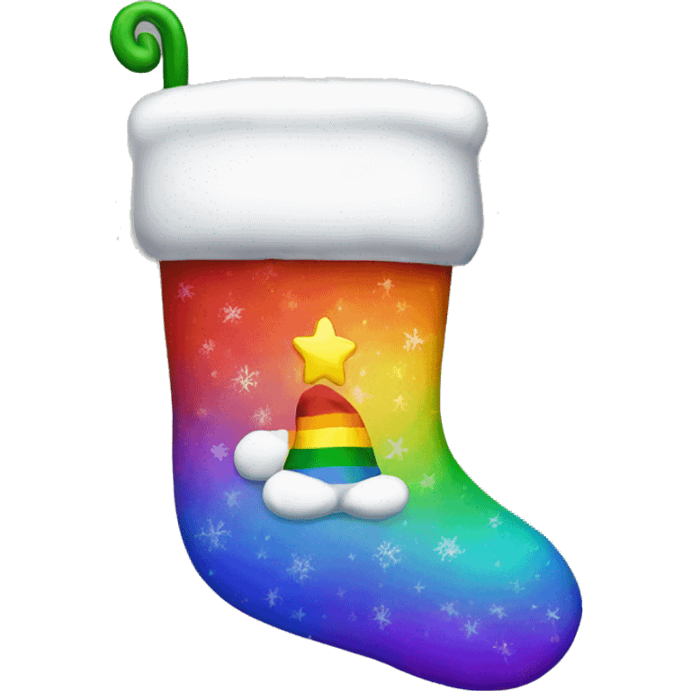 Rainbow Christmas stocking  emoji