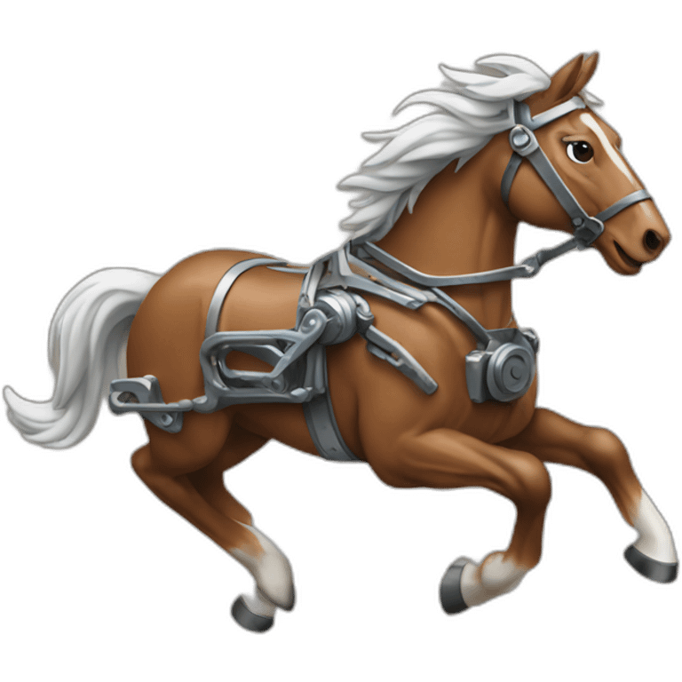 Mechanical running horse emoji